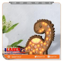 تصویر طرح لیزر لامپ اتاق کودک مدل دایناسور #1