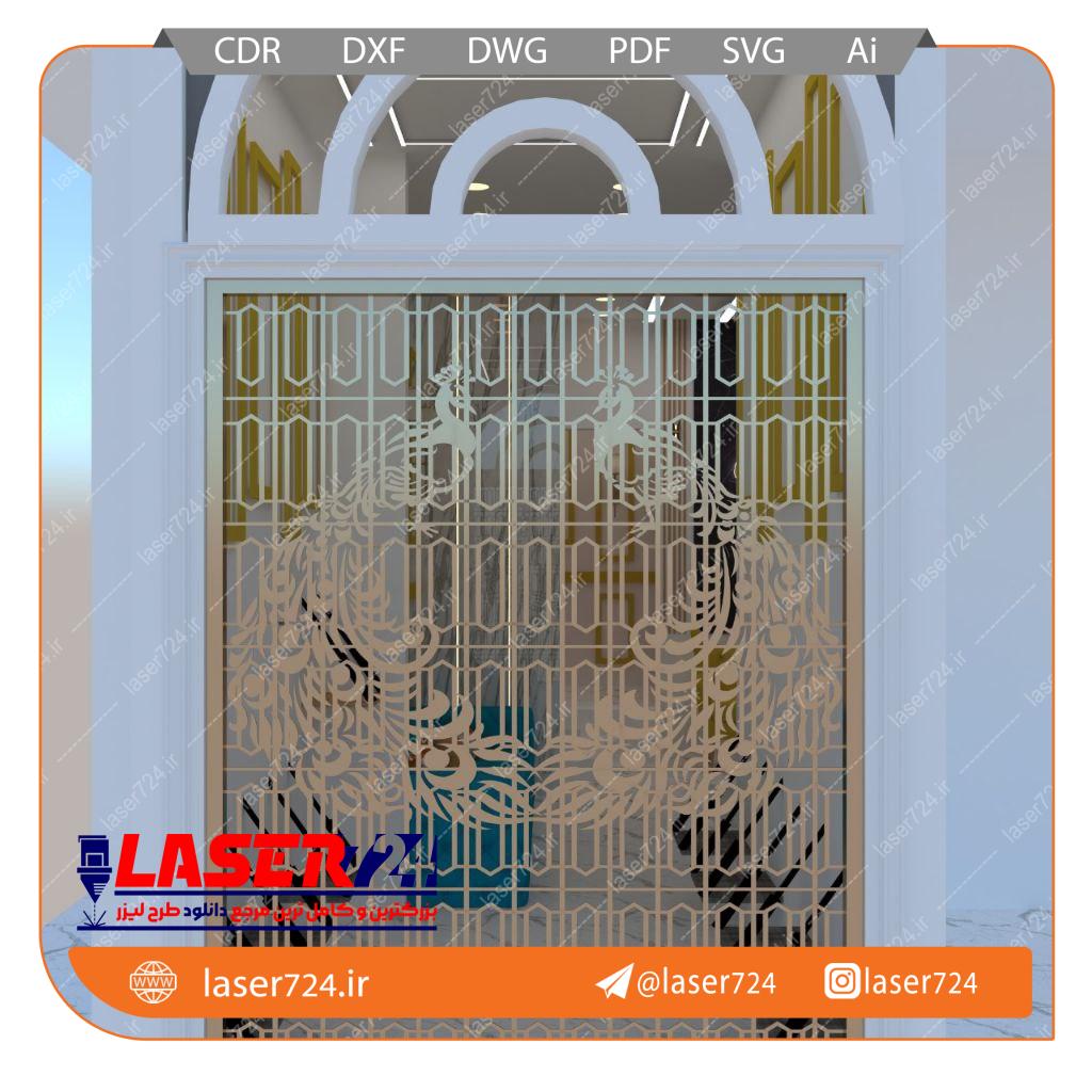 تصویر طرح لیزر پنل طاووس #1