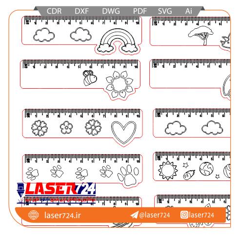 تصویر طرح لیزر خط کش 10 سانتی متری #1