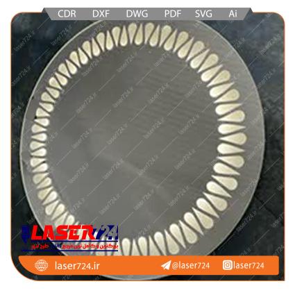 تصویر طرح لیزر آینه بک لایت دکوراتیو دایره ای مدل قطره  #1