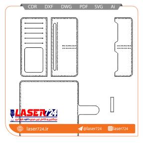 تصویر الگو لیزر کیف کتی چرم #2