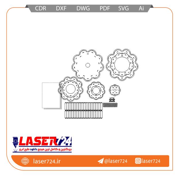 تصویر فایل  لیزر لوستر دست ساز طبقاتی طرح گل (فایل طلایی) #2