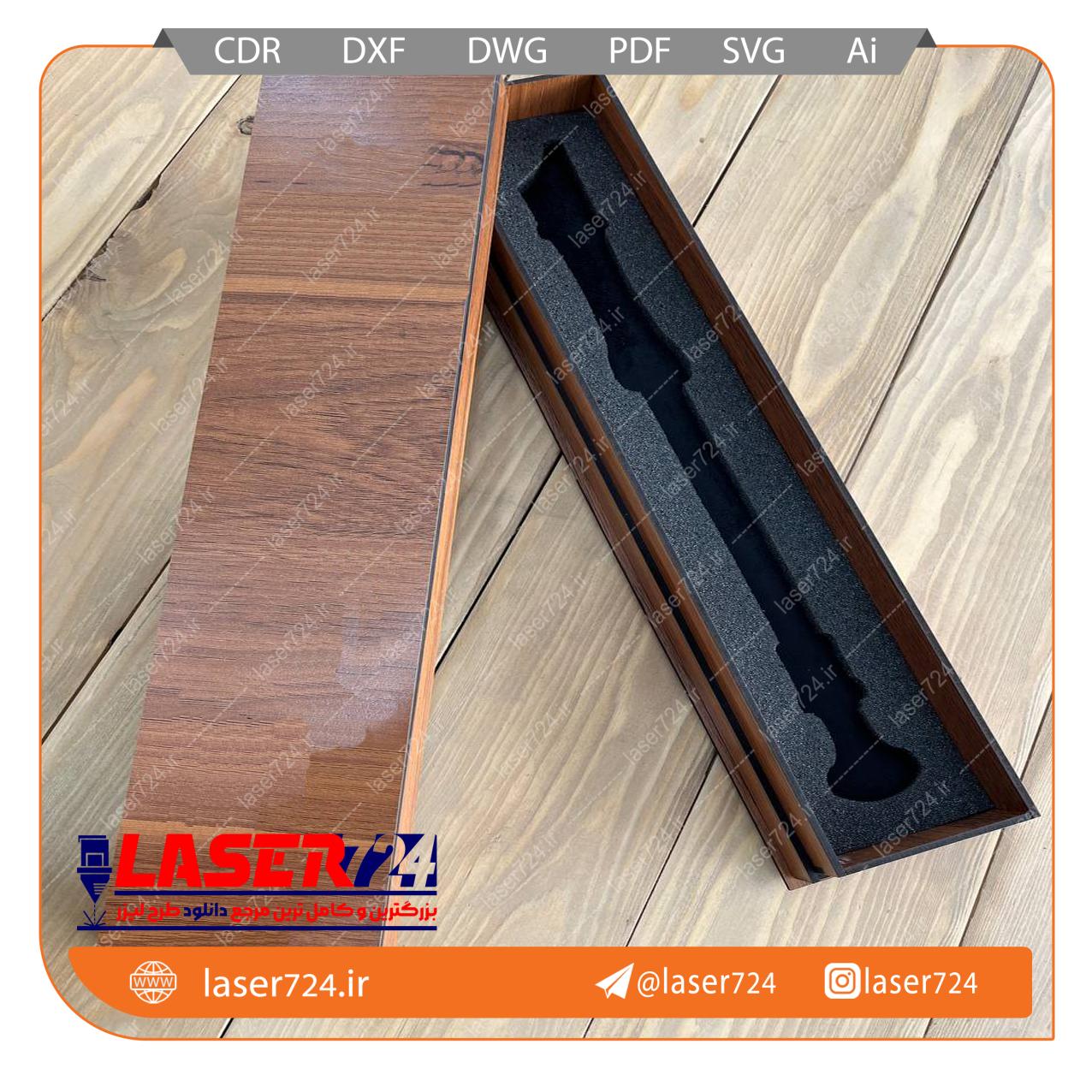 طرح لیزر جعبه فلوت (فایل طلایی) تصویر شماره 1