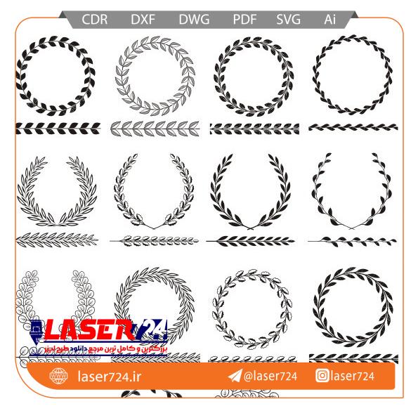 تصویر طرح لیزری تاج برگ #1