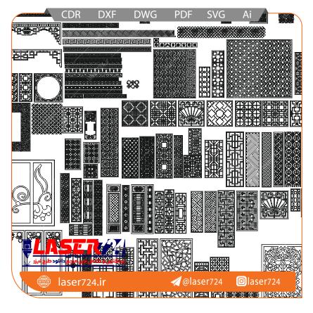 تصویر طرح لیزر بیش از 100 مدل طرح وکتور و پارتیشن #1