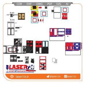 تصویر طرح لیزری 4 مدل طرح داخل تخته نرد #1