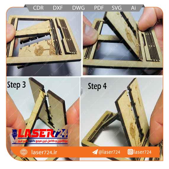 تصویر طرح لیزری استند موبایل و تبلت #1