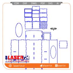 تصویر طرح لیزری جعبه لوازم آرایش #1