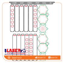 تصویر طرح لیزری قلمدان 6 ضلعی #1