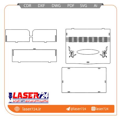 تصویر طرح لیزری جعبه دستمال #1