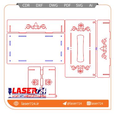 تصویر طرح لیزری جعبه دستمال 26 سانتی #1