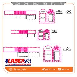 تصویر طرح لیزری 3 سایز باکس درب قدیمی #1