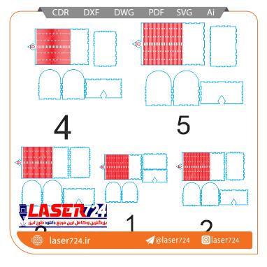 تصویر طرح لیزری صندوق در 5 سایز #1