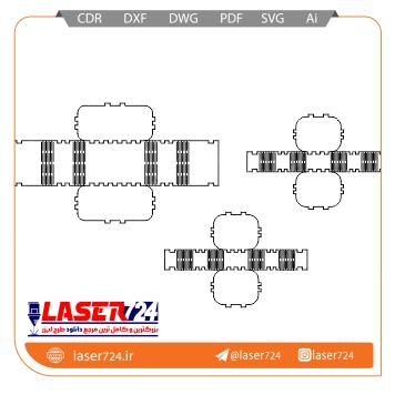 تصویر طرح لیزری جعبه سه سایز #1
