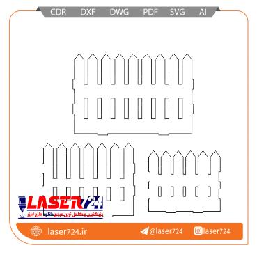 تصویر طرح لیزری نرده سه سایز #1