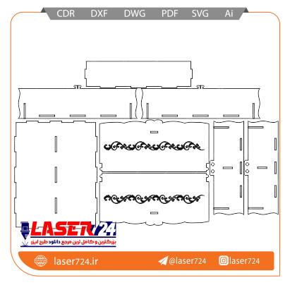 تصویر طرح لیزری جعبه جواهرات دو درب #1