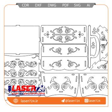تصویر طرح لیزری جعبه سلطنتی #1