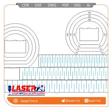 تصویر طرح لیزری باکس نیم گرد،شلف #1
