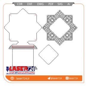 تصویر طرح لیزری تندیس طرحدار گره چینی #1