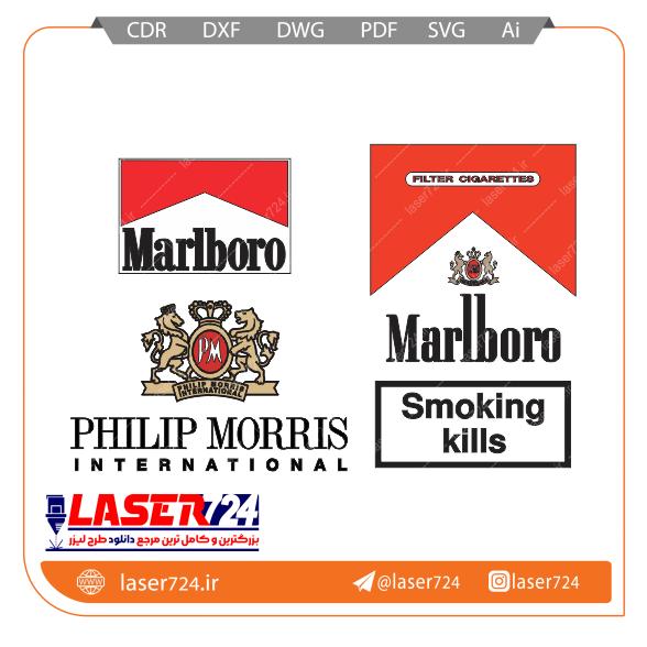 تصویر طرح لیزر لوگو مارلبرو (فایل طلایی)Marlboro #1