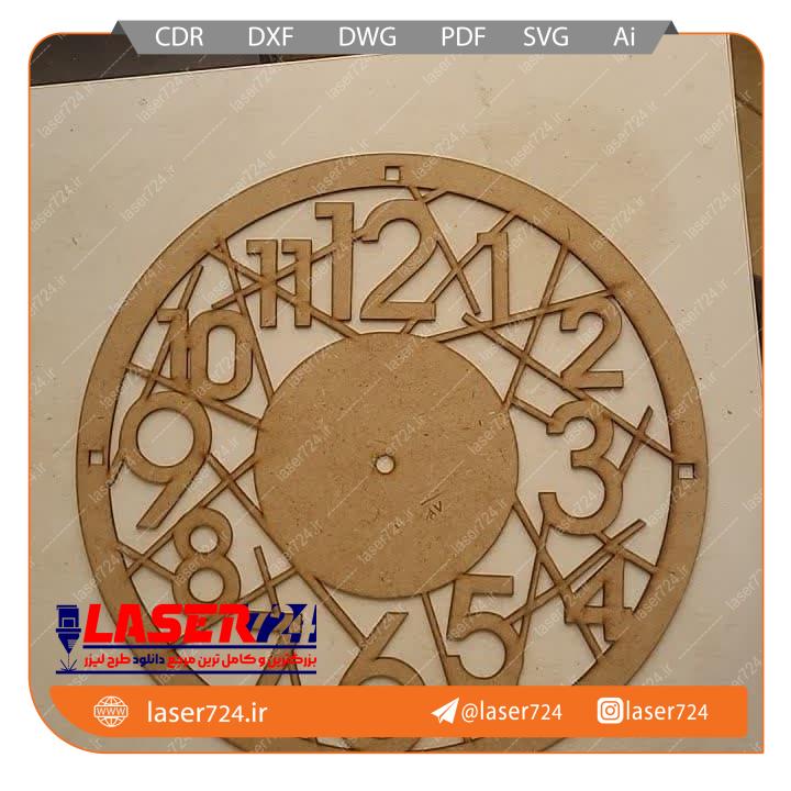 طرح لیزر ساعت کلاسیک (فایل طلایی) تصویر شماره 1