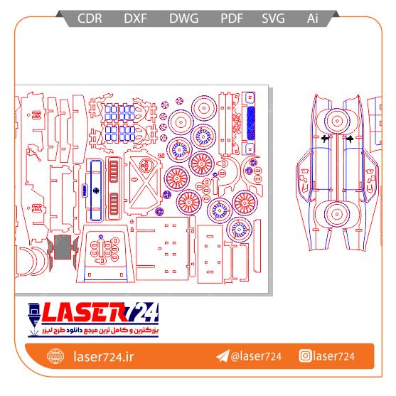 تصویر طرح لیزر ماکت ماشین #2