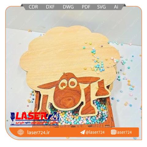 تصویر طرح لیزر جعبه مدل گوسفند(27*27سانت) #1