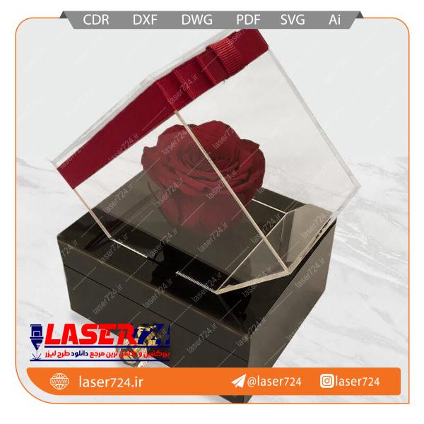 طرح لیزر باکس گل (رز جاودان )(فایل طلایی) تصویر شماره 1