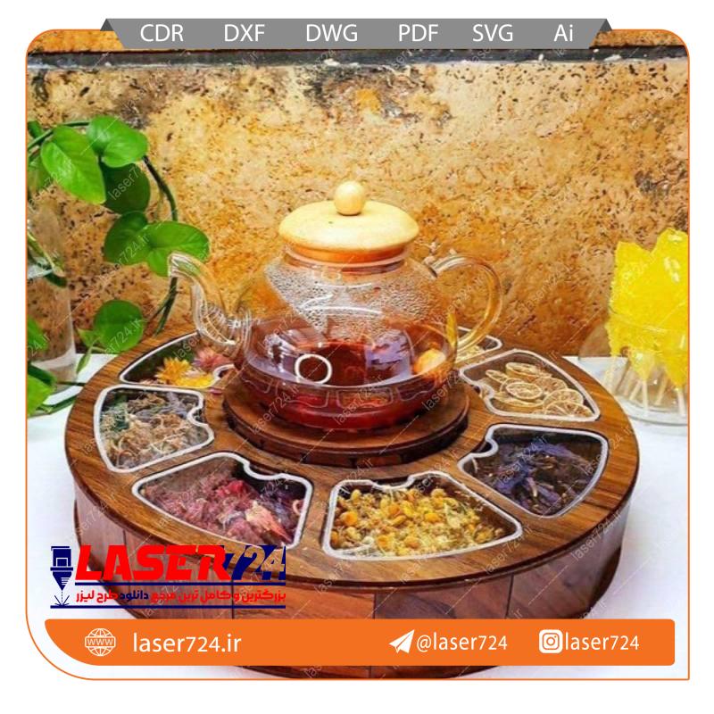 طرح جعبه دمنوش 8 خانه وارمر دار(فایل طلایی) 2 مدل تصویر شماره 1