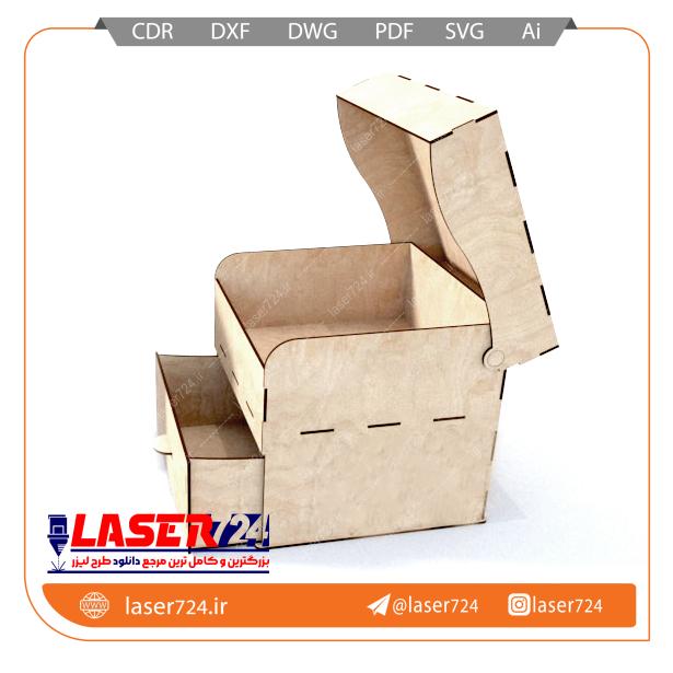 طرح لیزر جعبه کادو کشودار (فایل طلایی) تصویر شماره 1