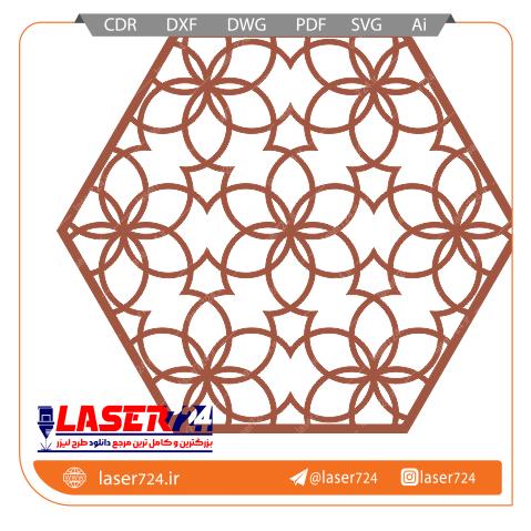 تصویر طرح رومیزی چرمی 6 ضلعی #1