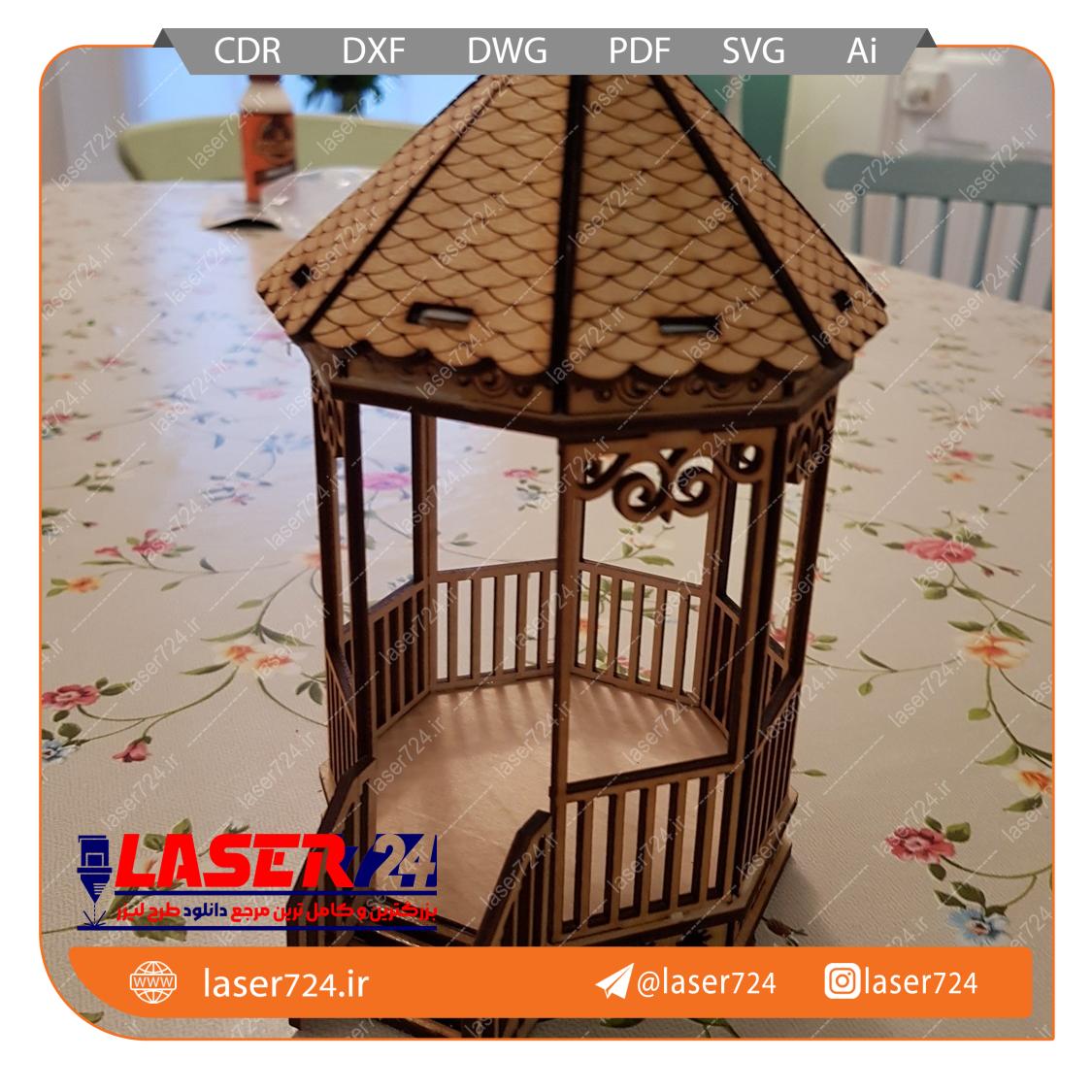 تصویر طرح لیزر ماکت آلاچیق #1