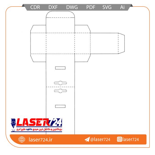 تصویر طرح لیزر جعبه مقوایی مستطیلی #1