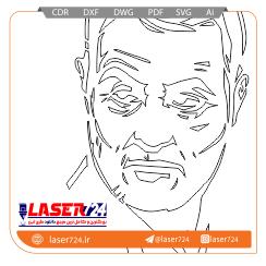 تصویر طرح لیزر کلیشه و شابلون چهره سردار سلیمانی #1