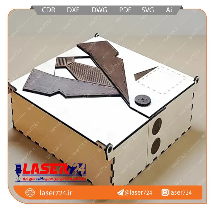 الگو لیزر باکس کادو روز مرد (جعبه درب دار) تصویر شماره 1