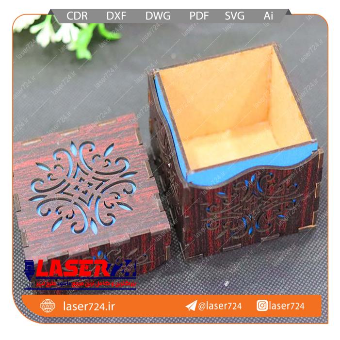 تصویر الگو لیزر جعبه نیم ست جواهرات #2