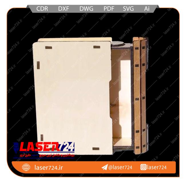الگو برش لیزر باکس کتابی(جعبه درب کشویی) تصویر شماره 4