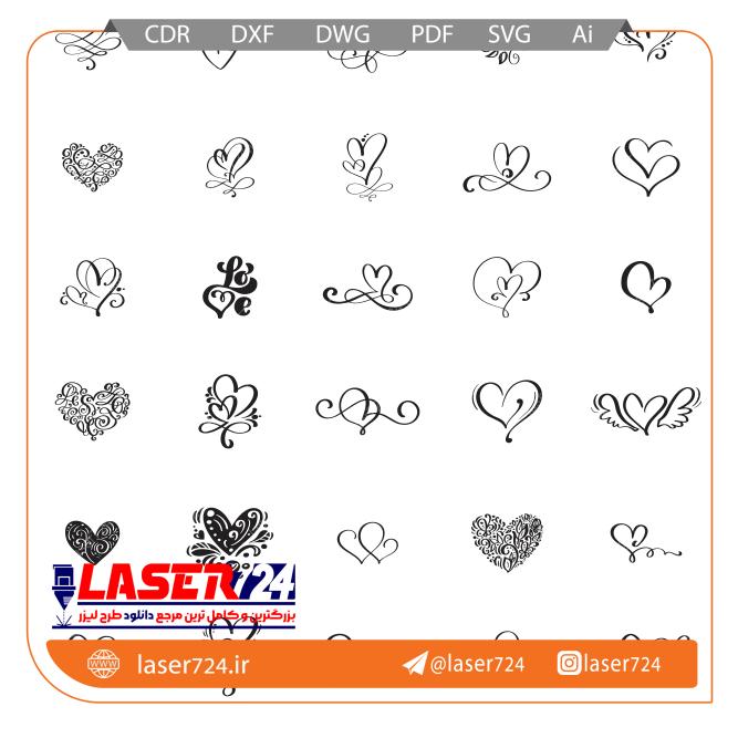تصویر طرح تتو قلب(طرح لیزر وکتور قلب فانتزی) #2