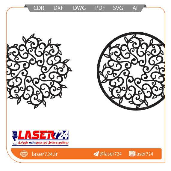 تصویر طرح برش رومیزی چرم طرح گل و بوته #1