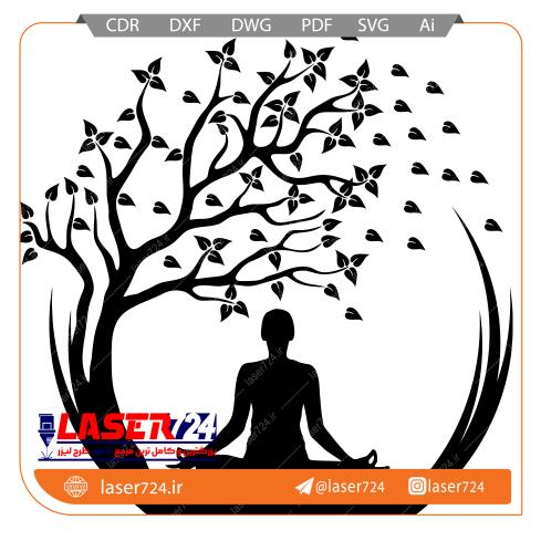 تصویر طرح استیکر و وکتور یوگا #1