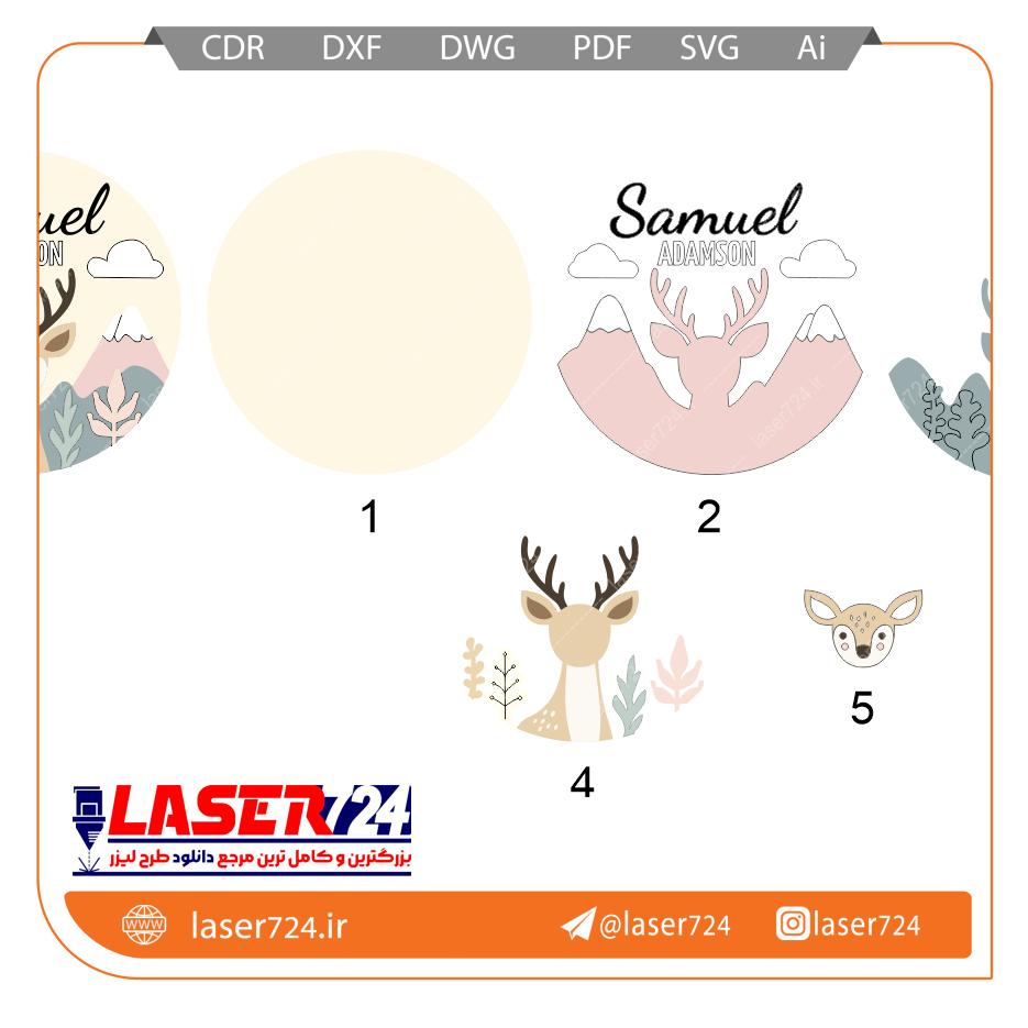 طرح برش لیزر تابلو گوزن تصویر شماره 3