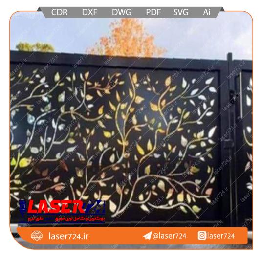 تصویر الگو برش درب طرح برگ (طرح پتینه برگ) #1