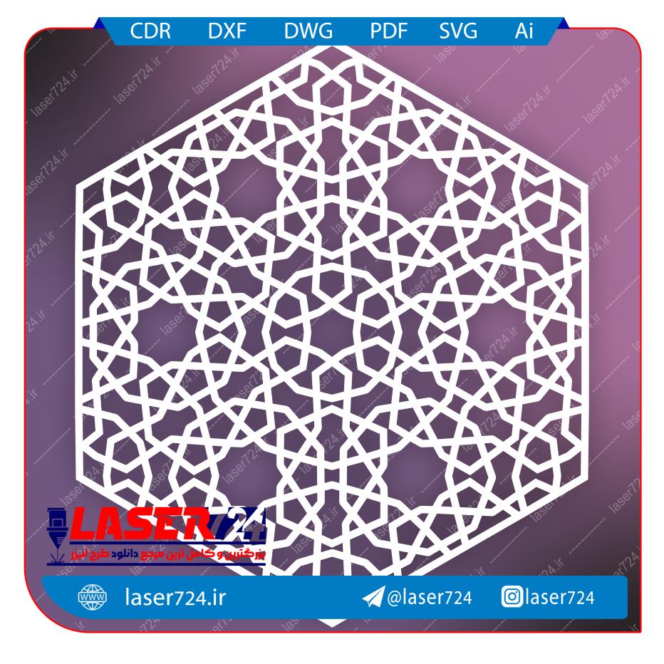 تصویر وکتور 6 ضلعی طرح اسلیمی #1